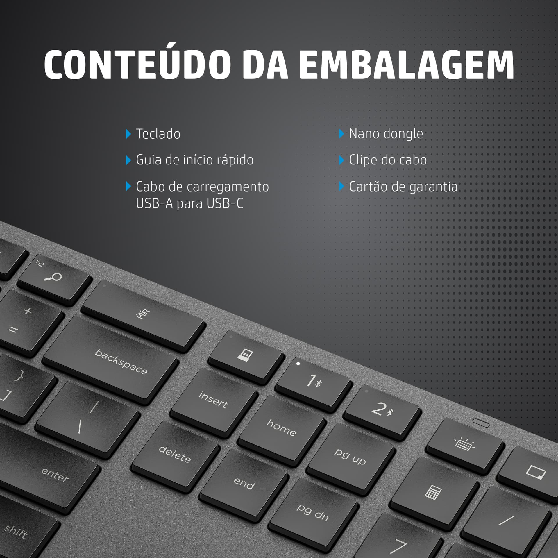 HP Teclado Dual-Mode Sem Fios 975, miniatura 4