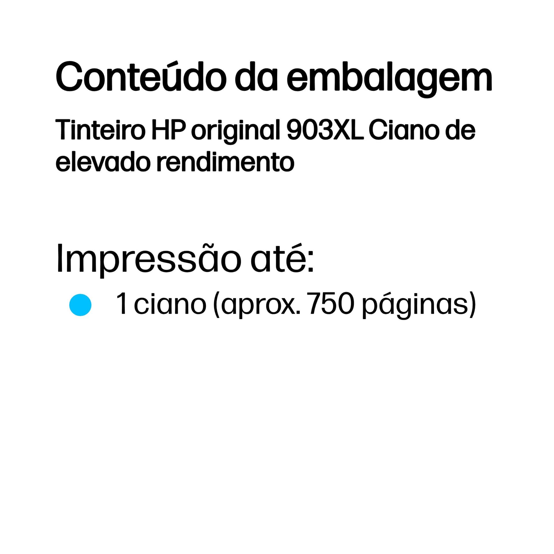HP Tinteiro original 903XL Ciano de elevado rendimento, miniatura 3