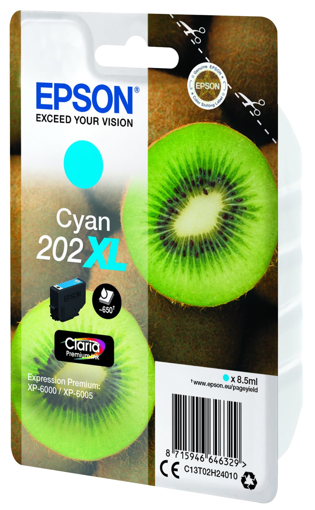 Epson Kiwi Singlepack Cyan 202XL Claria Premium Ink, miniatura 7