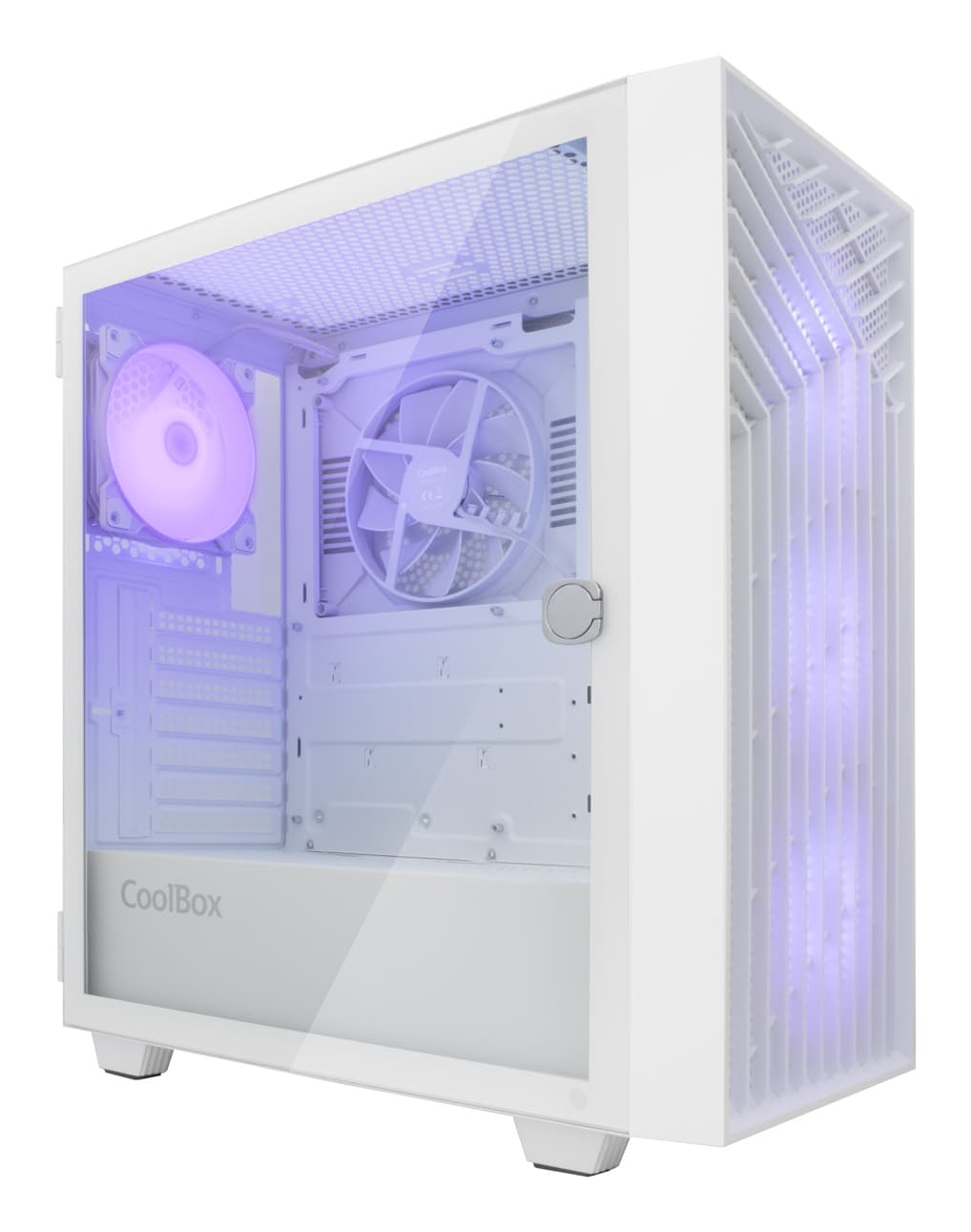 COOLBOX COO-CHA-GA300W-0 GA300 GRIDLINE ARGB WHITE ATX GAMING CASE USB-C 3.2 GEN1 WITHOUT POWER SUPPLY + 5 FANS