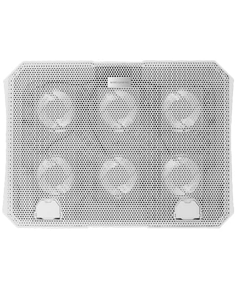 MARS GAMING MNBC23 NOTEBOOK COOLER & STAND 6x FANS PHONE HOLDER UP TO 16INCH WHITE