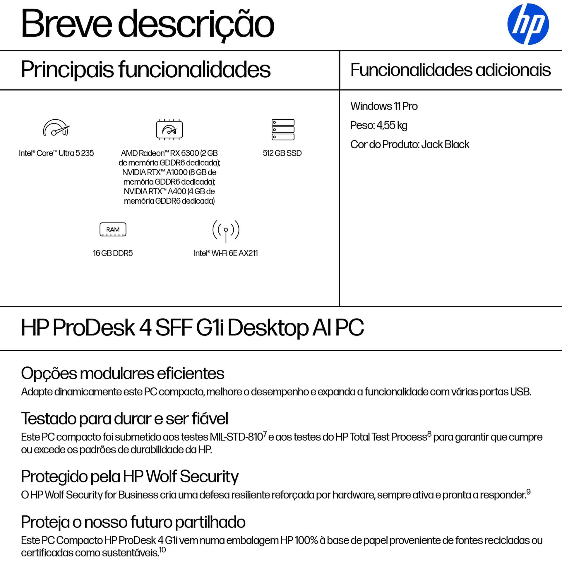 HP ProDesk 4 SFF G1i AI PC, miniatura 3