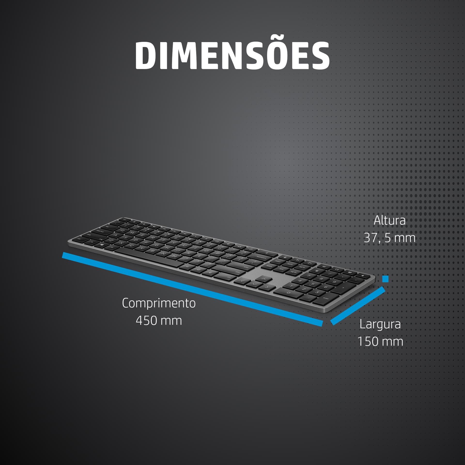 HP Teclado Dual-Mode Sem Fios 975, miniatura 5