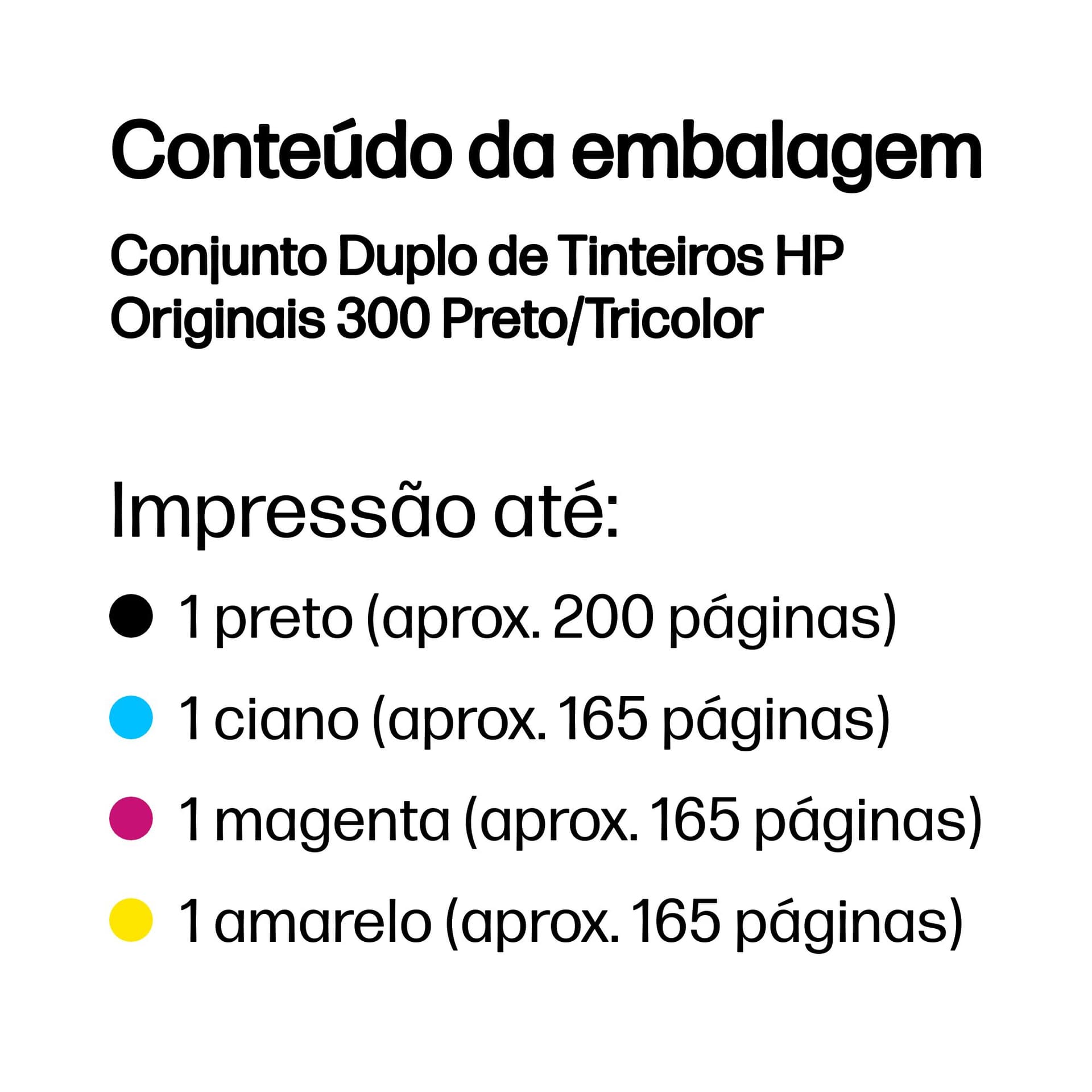 HP Conjunto Duplo de Tinteiros Originais 300 Preto/Tricolor, miniatura 3