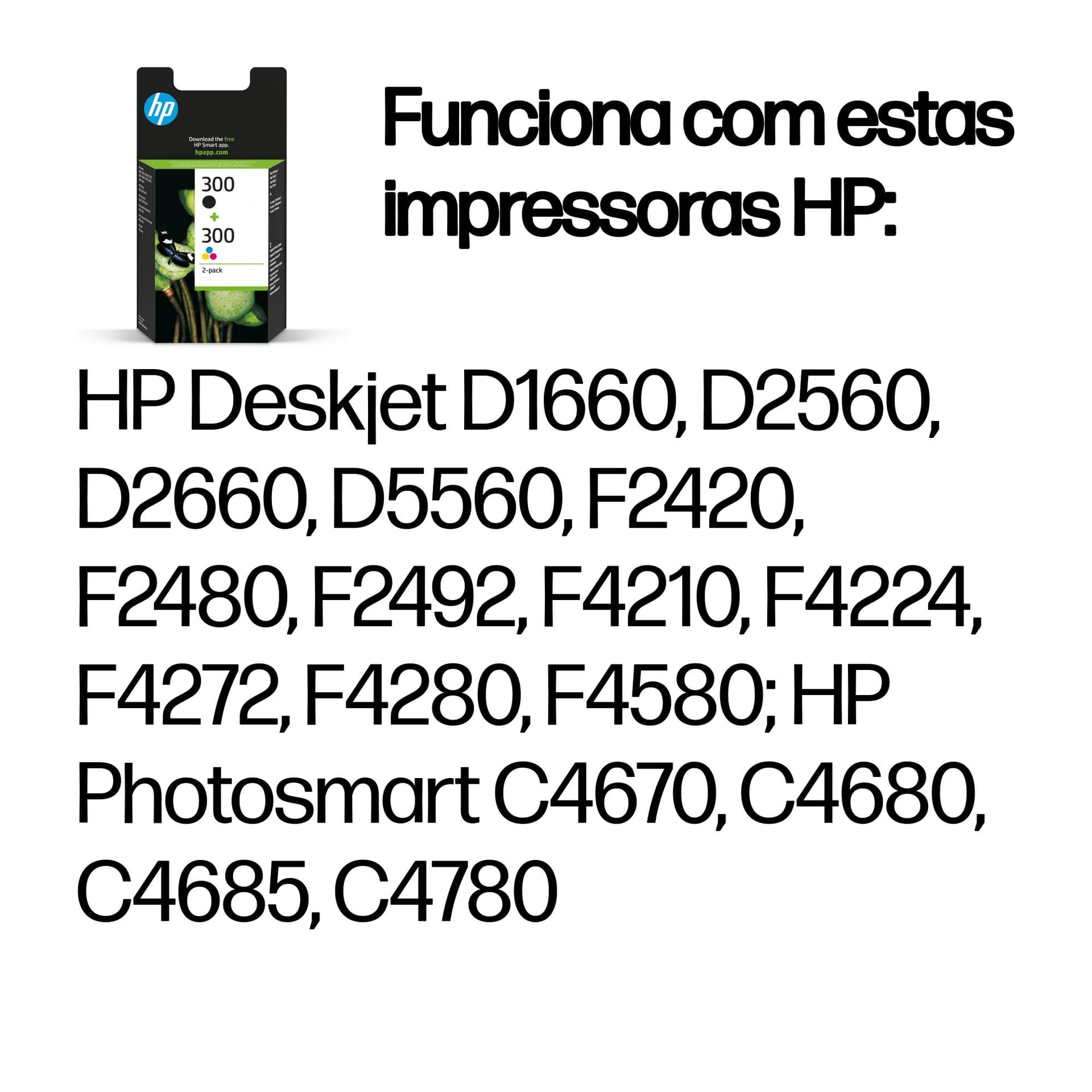 HP Conjunto Duplo de Tinteiros Originais 300 Preto/Tricolor, miniatura 2