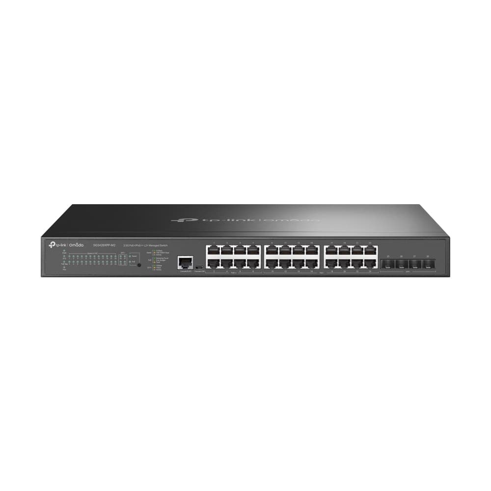 TP-LINK JetStream 24Port 2.5GBASE-T and 4-Port 10GE SFP+ L2+ Managed Switch with 16-Port PoE+ and 8-Port