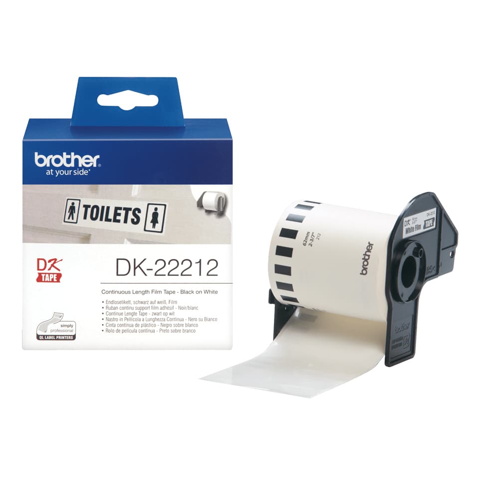 BROTHER P-Touch DK-22212 white continue length film 62mm x 15.24m