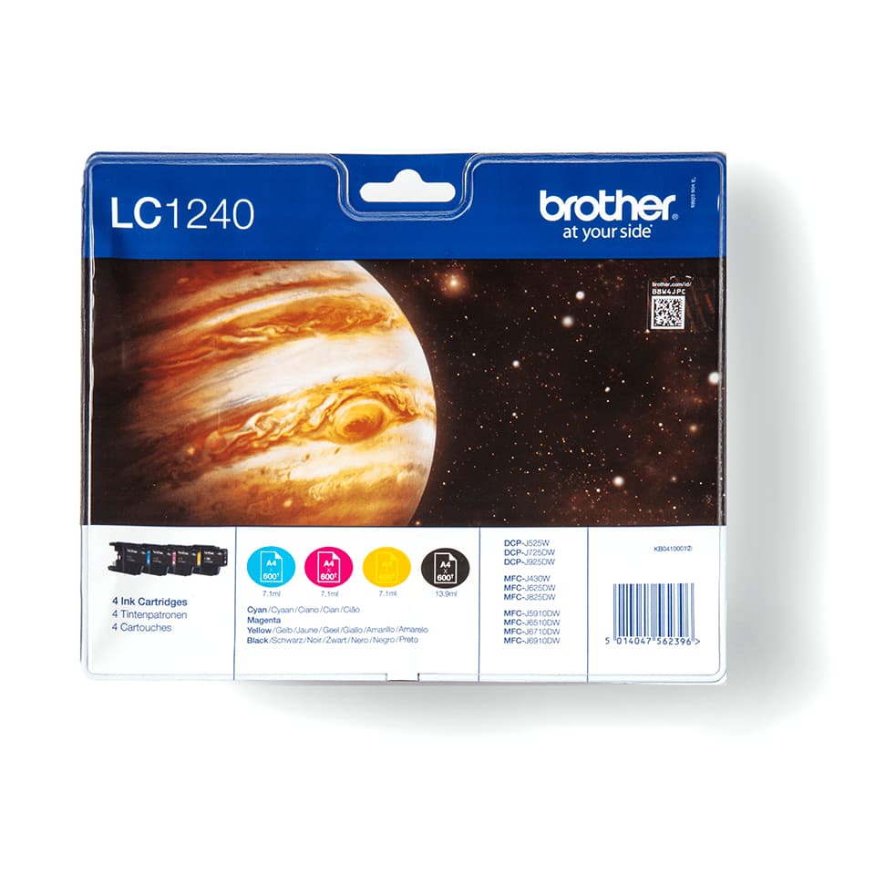 Tinteiro BROTHER LC1240VALBP Pack 4 Cores - MFC-J6510DW/J6710DW/J6910DW