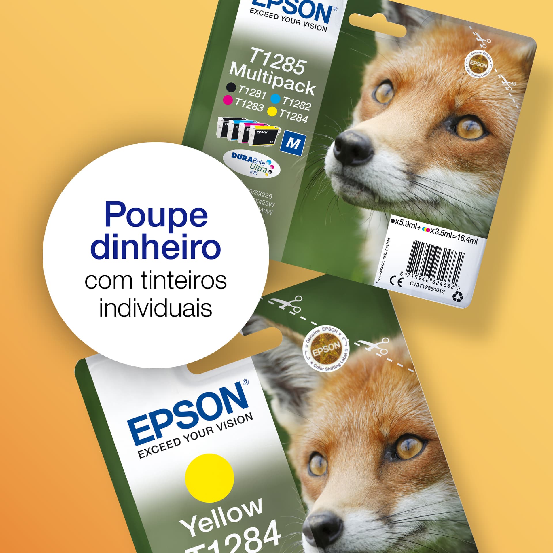 Epson Fox T1284 Conjunto individual amarelo DURABrite Ultra Raposa, miniatura 5