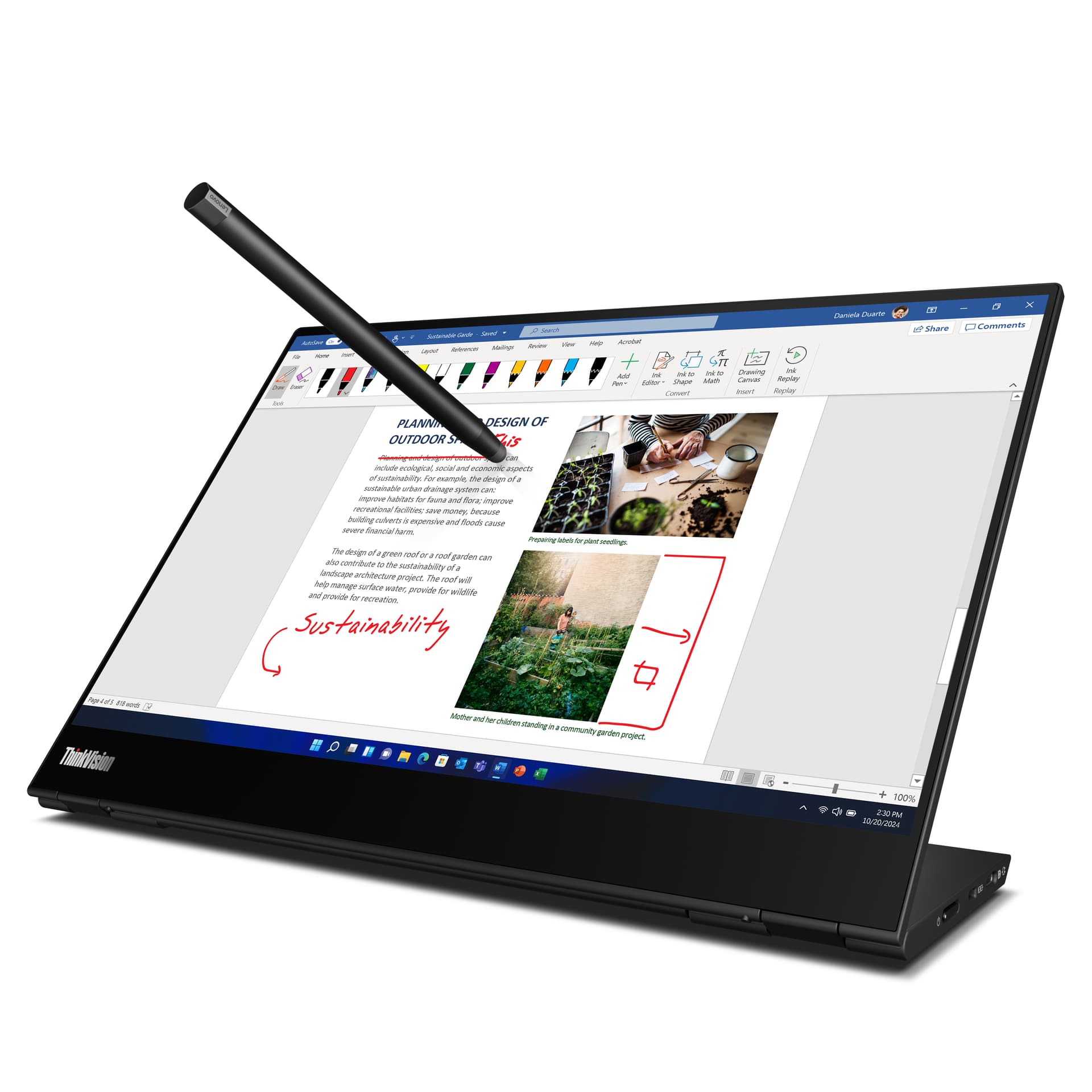 Lenovo ThinkVision M14t Gen 2 Monitor, miniatura 15