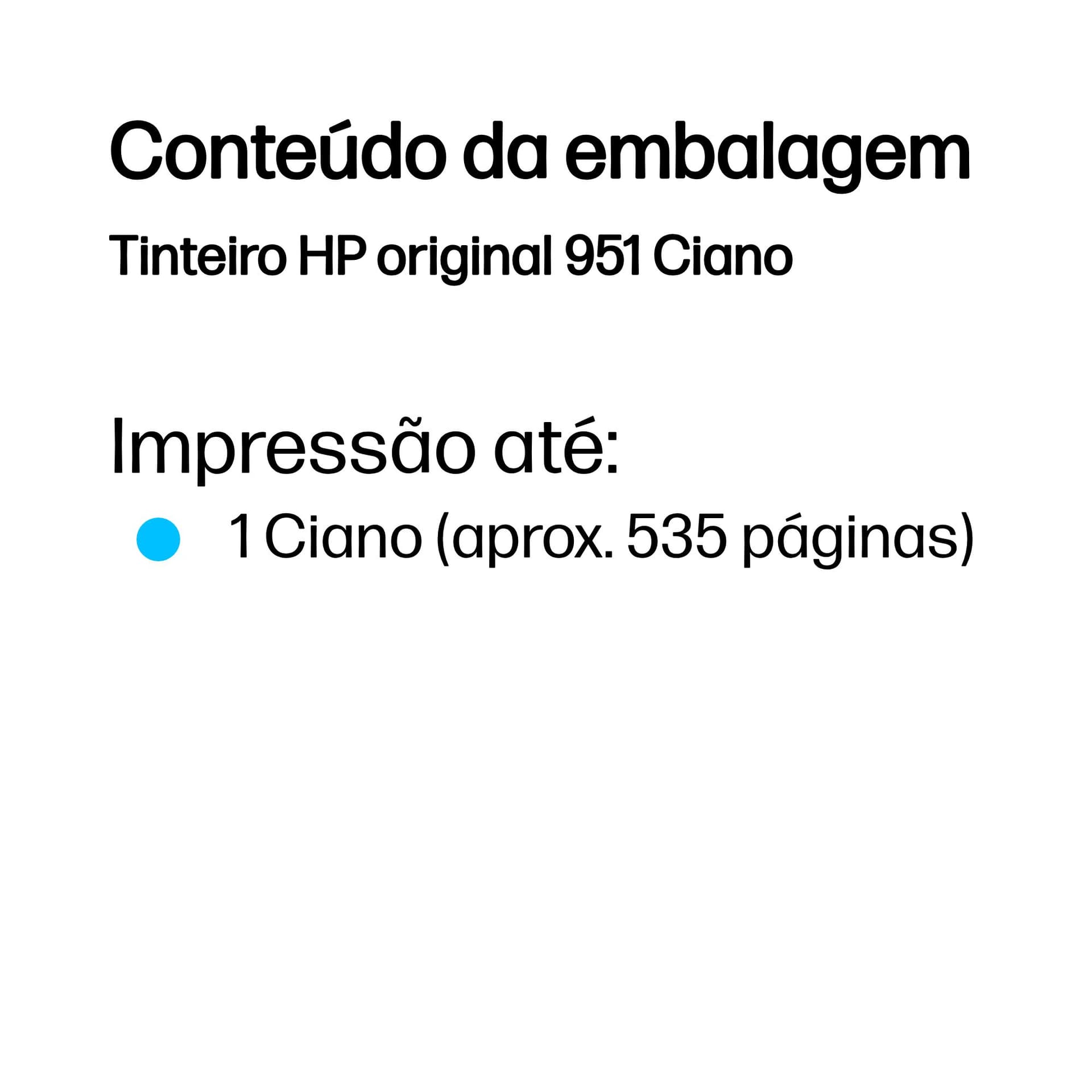 HP Tinteiro original 951 Ciano, miniatura 3