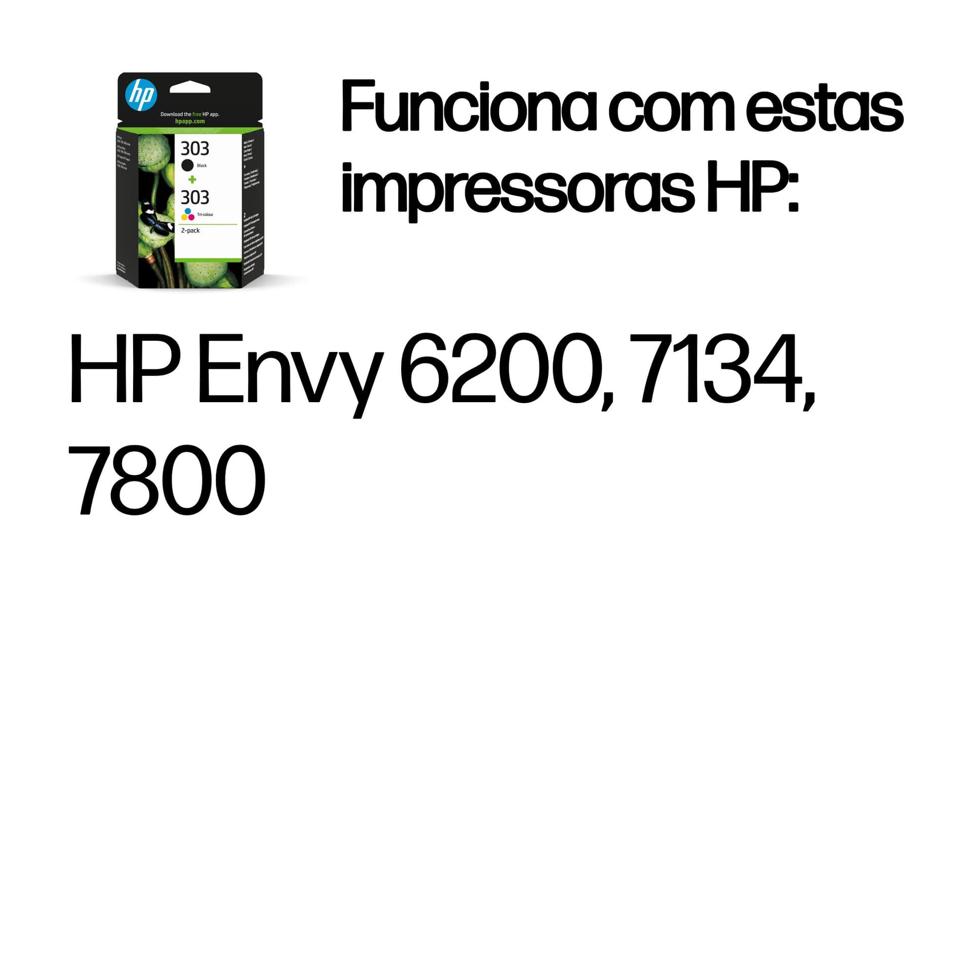 HP Conjunto de 2 Tinteiros Originais 303 (Preto/Tricolor), miniatura 2