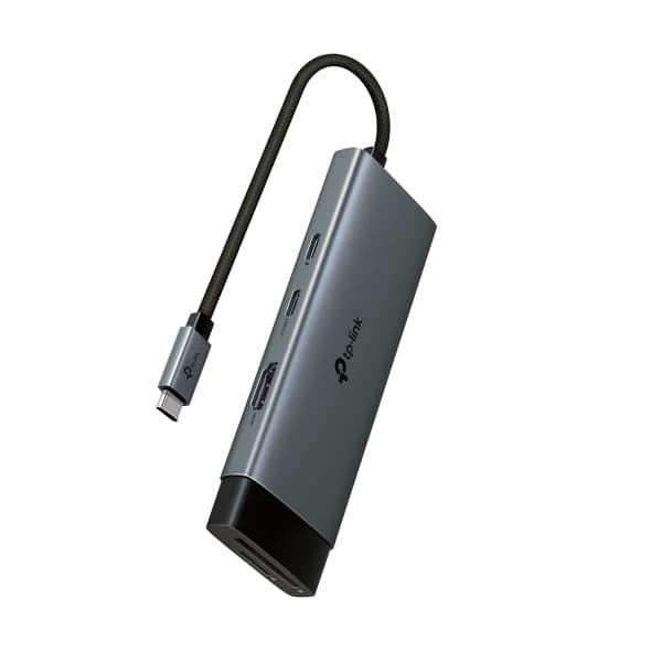 TP-LINK USB Type-C 7-Port Hub 1x USB-C Connector 1x HDMI 4K 60Hz Port 1x USB-C PD 100W Port 1x SD + 1x microSD TF up to 200MBps Port