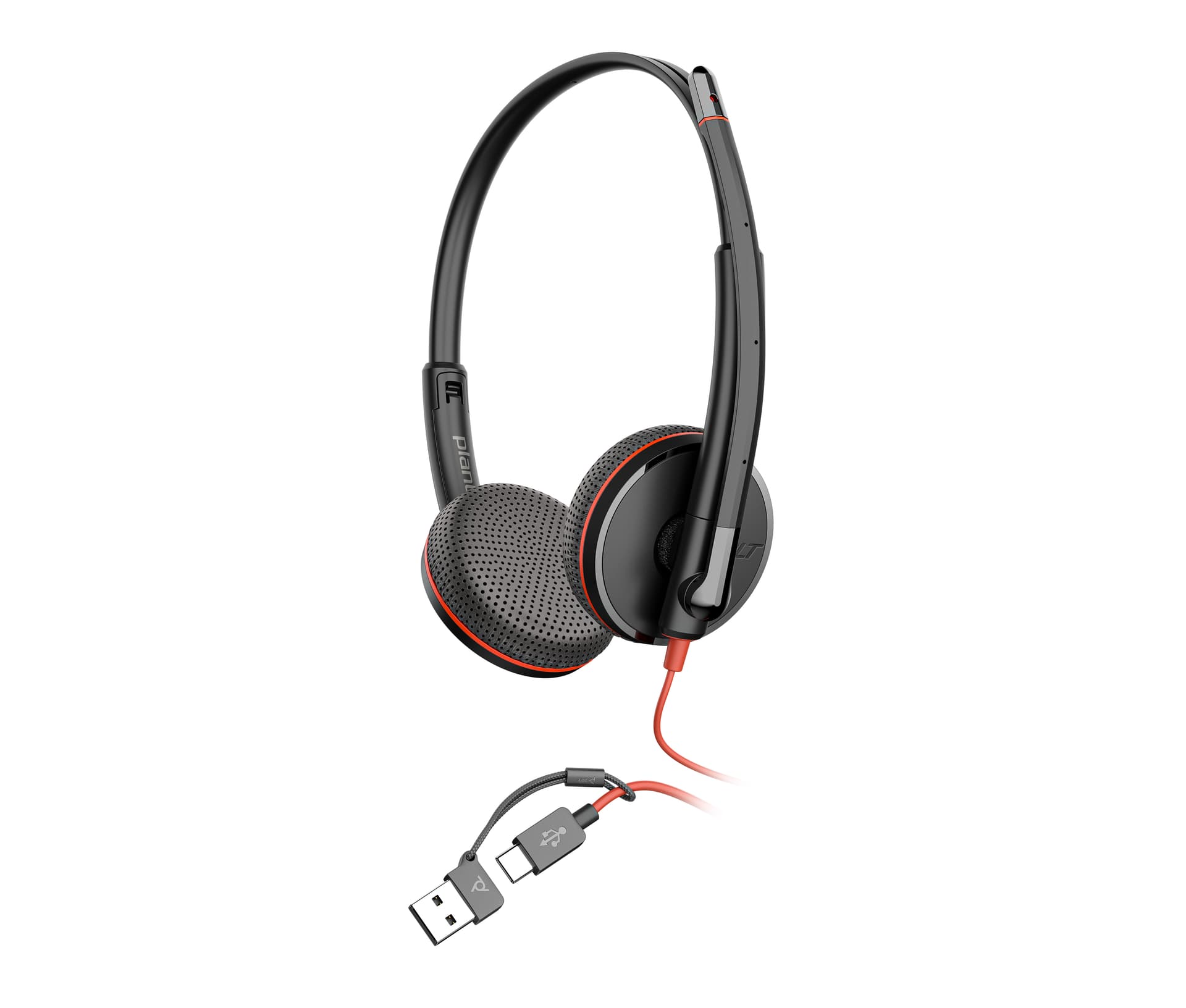 HP Poly Headset Estéreo Poly Blackwire 3225 com USB-C + Conector de 3,5 mm + Adaptador USB-C/A, miniatura 2