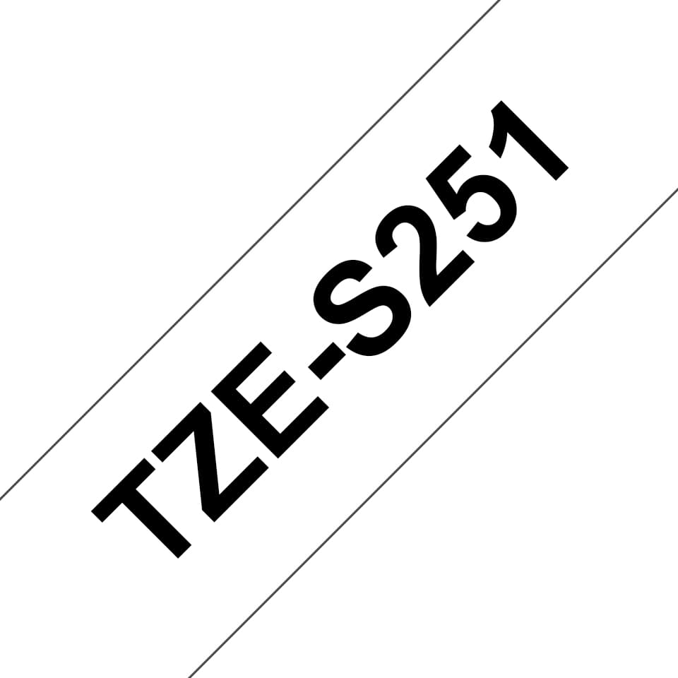 BROTHER TZES251 Tape Brother 24mm BLACK ON WHITE ADHESIVE TAPE