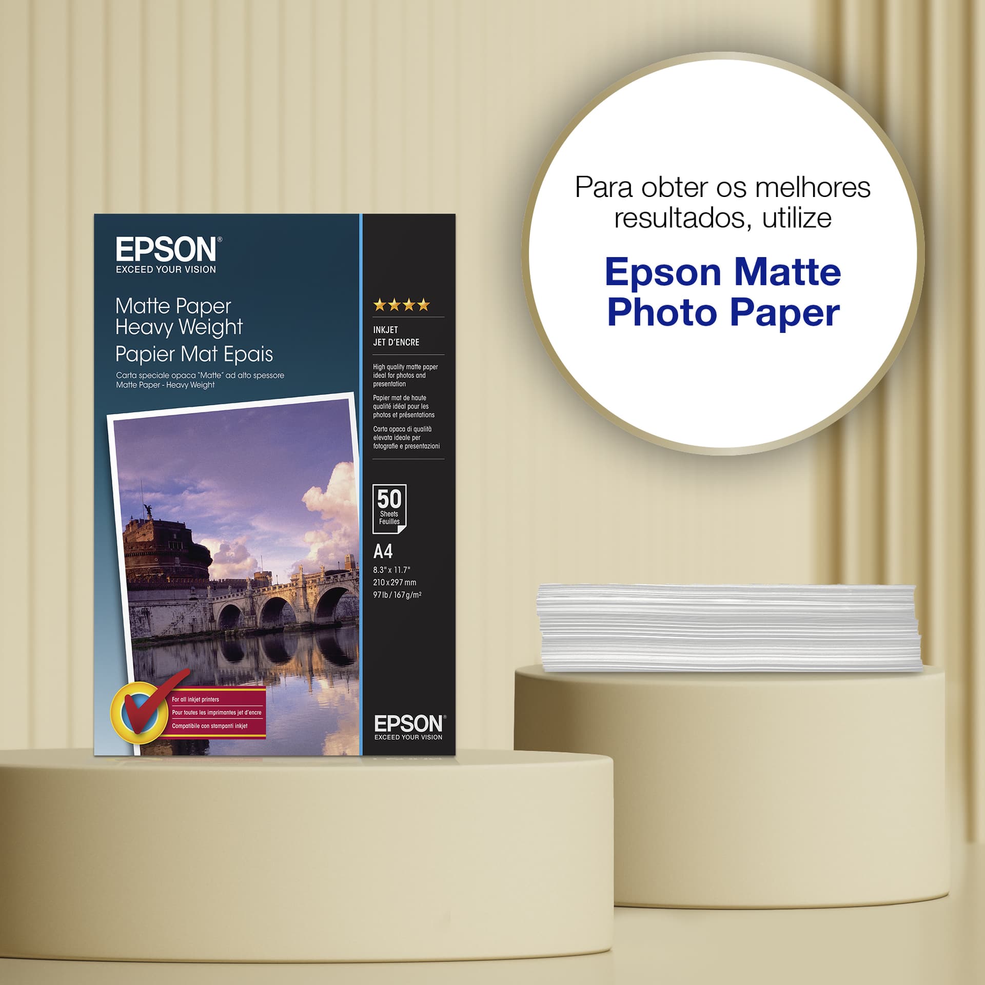 Epson A4 Matte Paper 167 g/m2, 50 folhas, miniatura 2