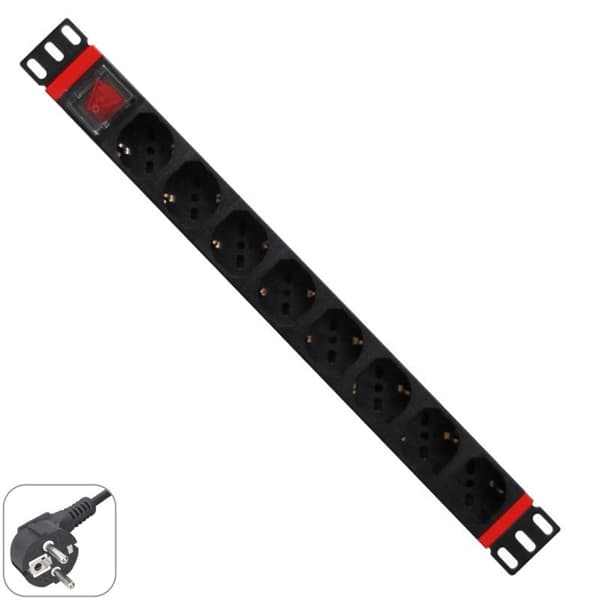WP RACK REGUA 8 TOMADAS SCHUKO 19" PDU C/ INTERRUPTOR