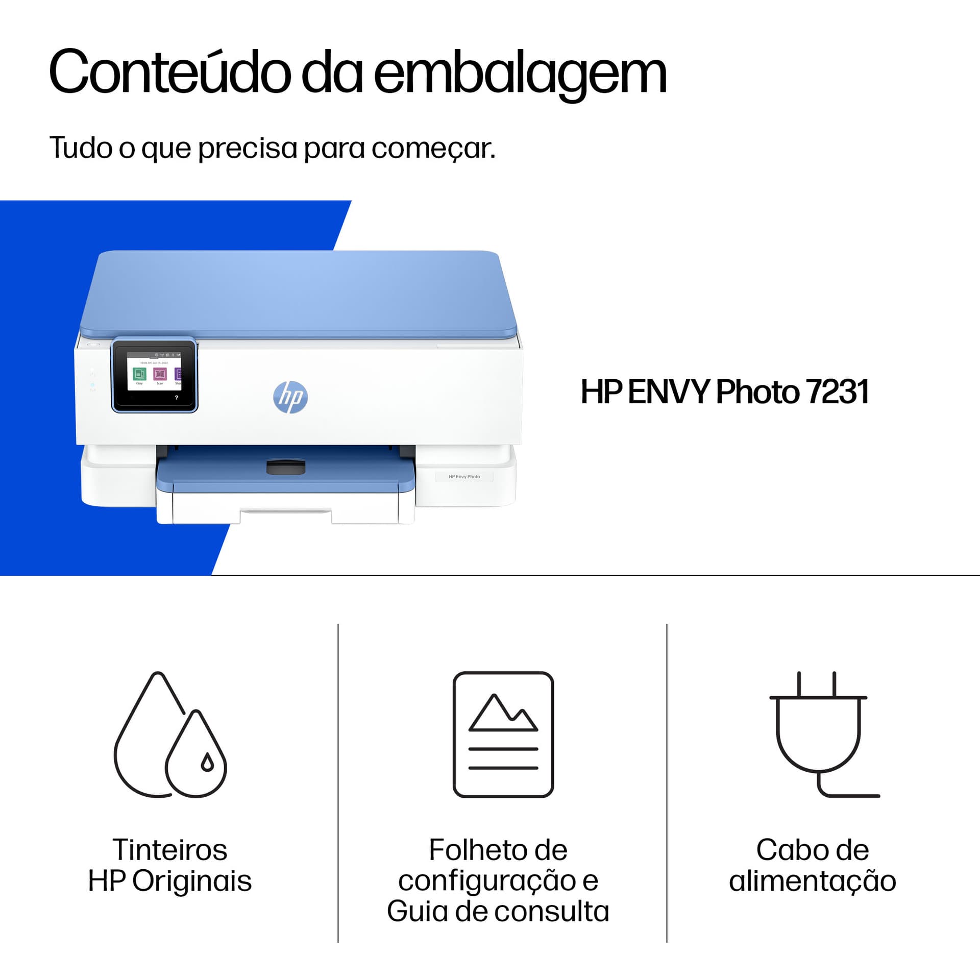 HP Envy 7231 Sem fios All-in-One Cor Impressora, Instant Ink, miniatura 3