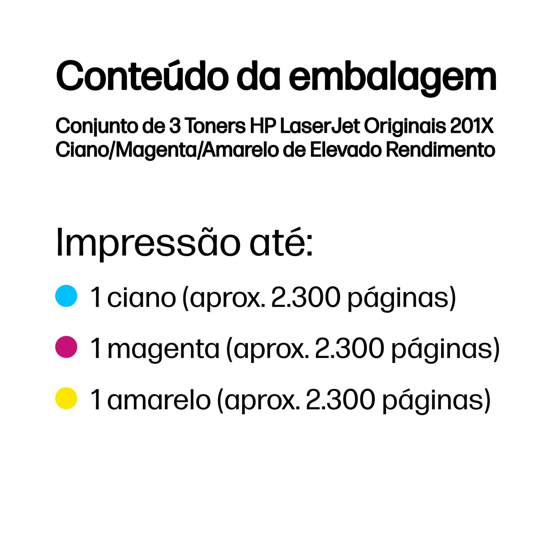 HP Conjunto de 3 Toners LaserJet Originais 201X Ciano/Magenta/Amarelo de Elevado Rendimento, miniatura 3