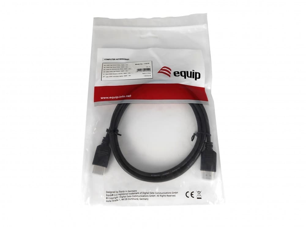 EQUIP CABO HDMI HIGH SPEED 1080P 1.8M BLACK — miniatura 2