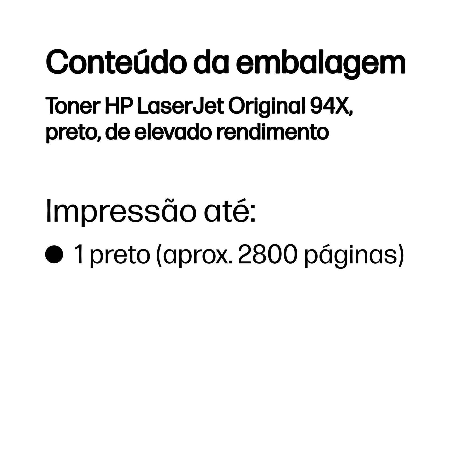 HP Toner LaserJet Original 94X, preto, de elevado rendimento, miniatura 3