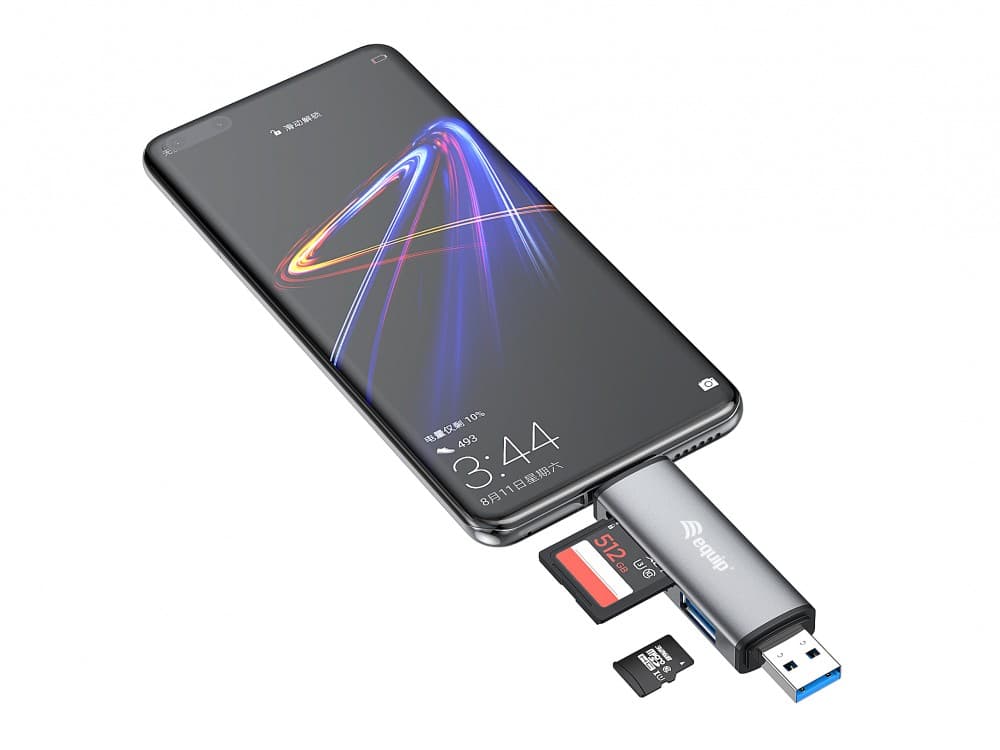 EQUIP LIFE LEITOR DE CARTOES USB-A 3.2 & USB-C SD- MICRO SD ALUMINIO — miniatura 5