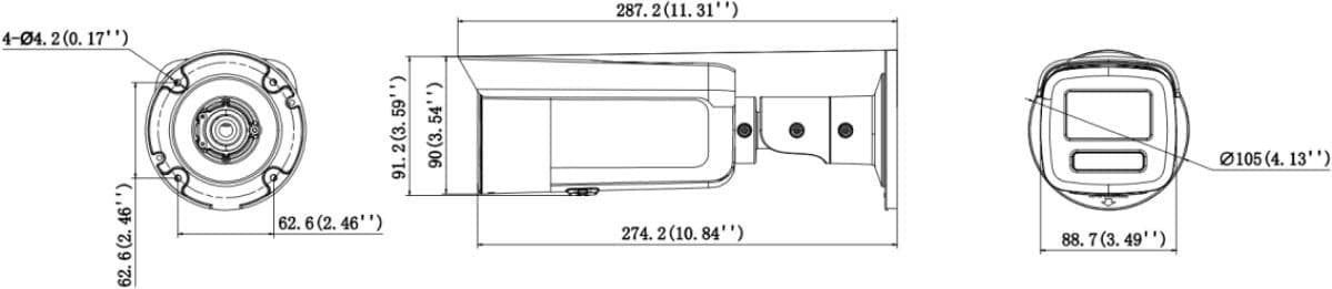 Hikvision Pro Series with AcuSense DS-2CD2T46G3-4IZY(2.8/4MM) câmara de segurança Bala (forma) Câmara de segurança IP Exterior 2688 x 1520 pixels Teto/parede, miniatura 4