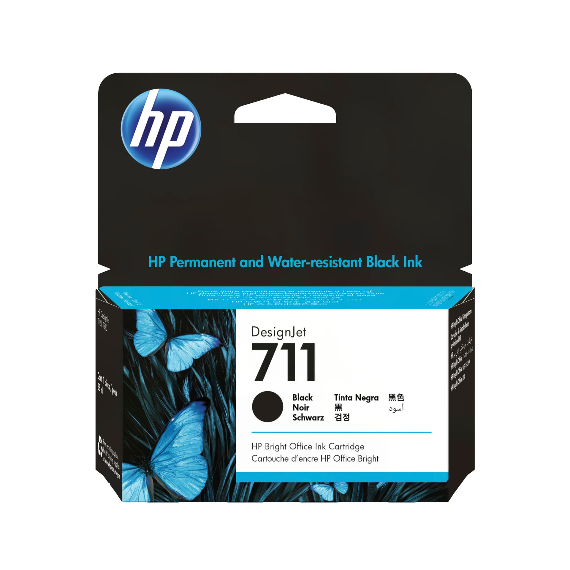 HP Tinteiro DesignJet 711 Preto de 38 ml, miniatura 1