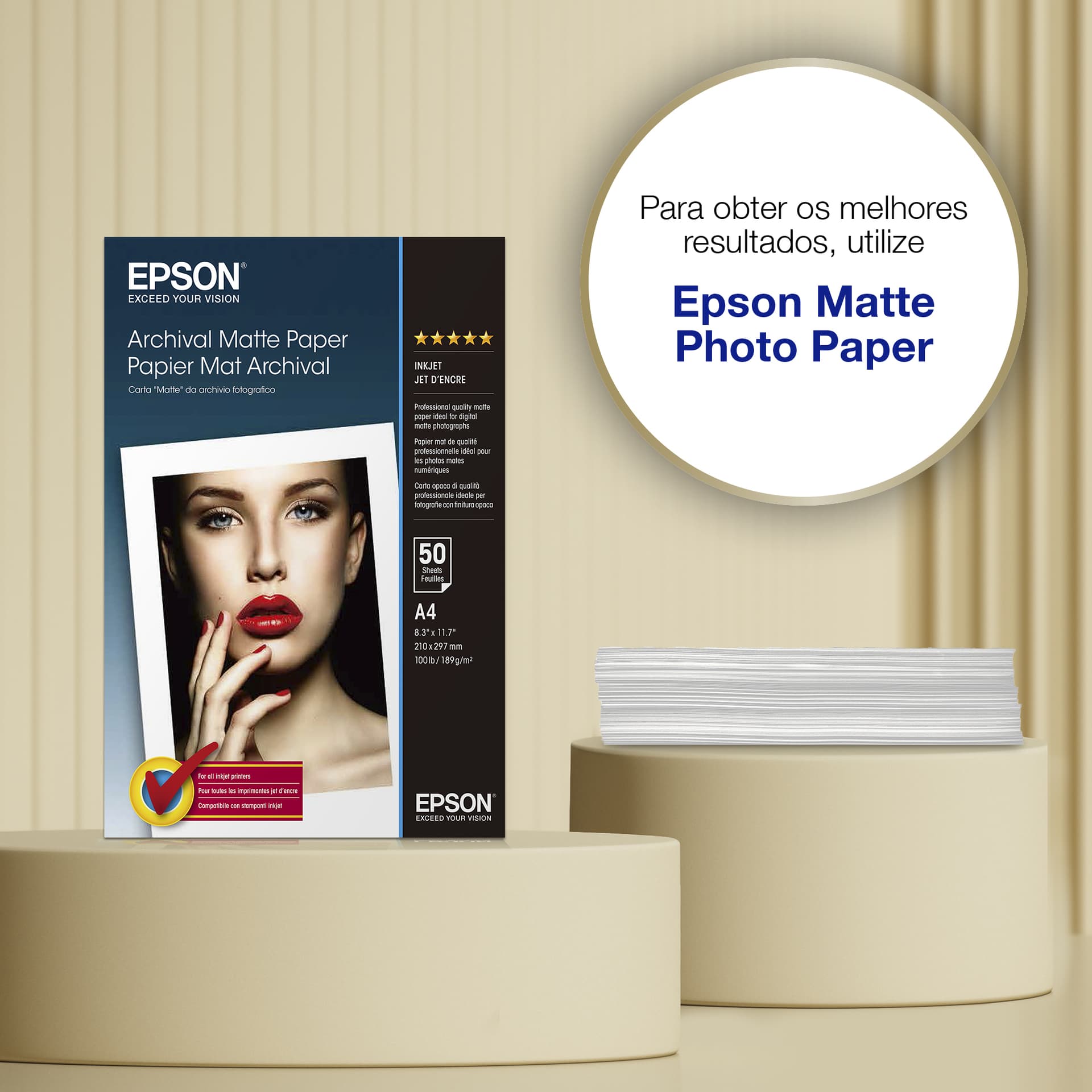 Epson A4 Archival Matte Photo Paper 189 g/m2, 50 folhas, miniatura 4