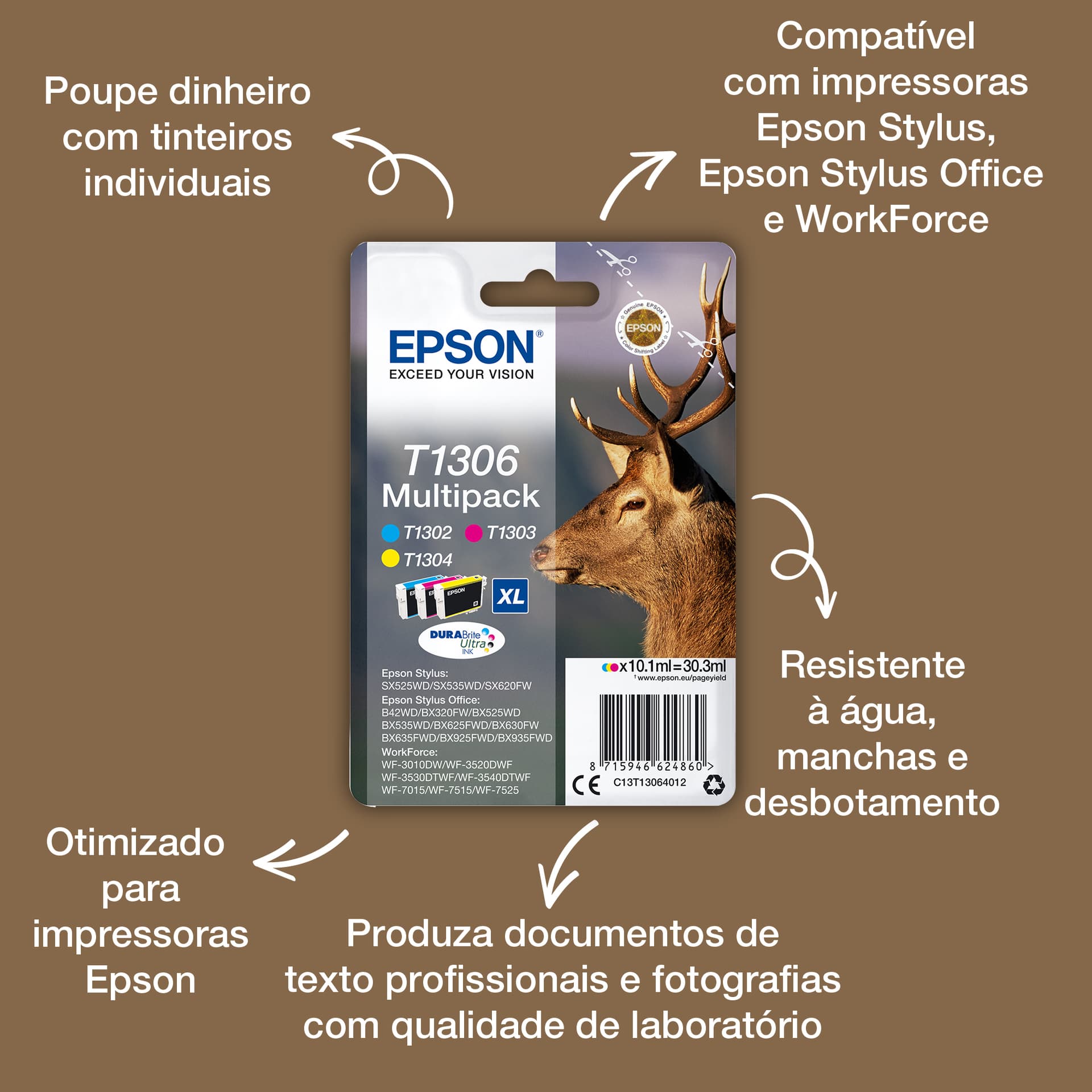 Epson Stag T1301 Conjunto individual preto DURABrite Ultra Veado, miniatura 3