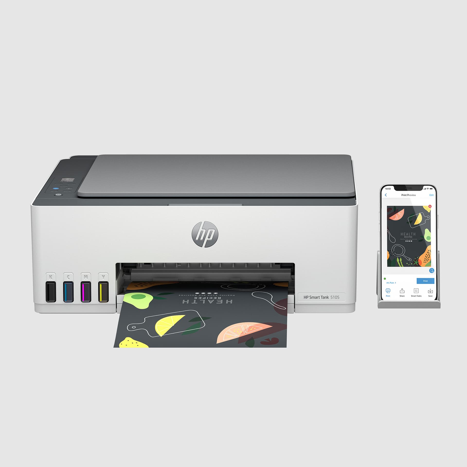 HP Smart Tank 5105 Sem fios All-in-One Cor Impressora, Copiadora, Scanner — miniatura 15