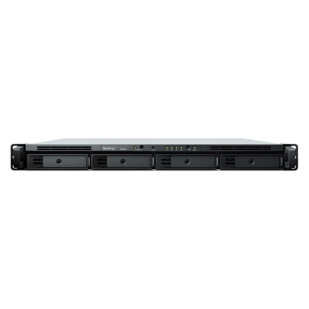 Synology RackStation RS822+ - Servidor NAS - 4 baias - montável em bastidor - SATA 6Gb/s - RAID (expansão de disco rígido) 0, 1, 5, 6, 10, JBOD - RAM 2 GB - Gigabit Ethernet - iSCSI assistência - 1U — miniatura 1