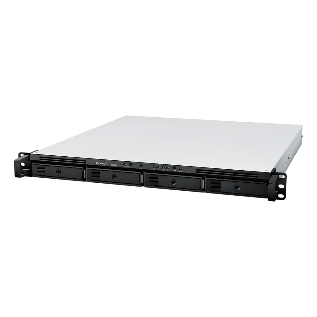 Synology RackStation RS822+ - Servidor NAS - 4 baias - montável em bastidor - SATA 6Gb/s - RAID (expansão de disco rígido) 0, 1, 5, 6, 10, JBOD - RAM 2 GB - Gigabit Ethernet - iSCSI assistência - 1U — miniatura 2