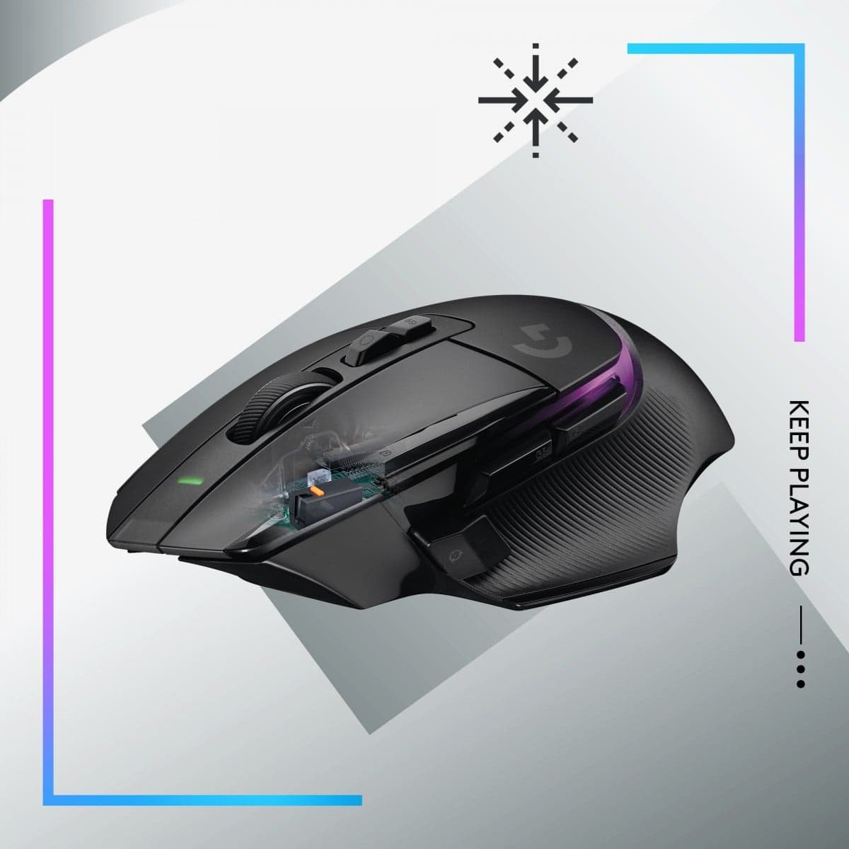 Logitech G G502 X PLUS - Rato - óptico - 11 botões - sem fios - 2.4 GHz - recetor USB Logitech LIGHTSPEED - preto — miniatura 2