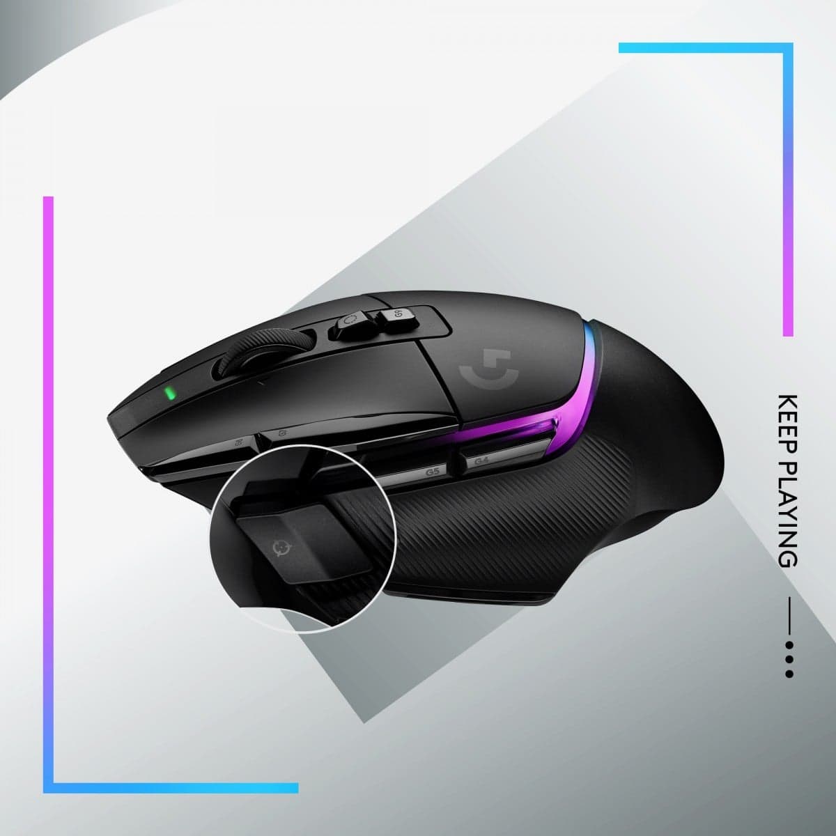 Logitech G G502 X PLUS - Rato - óptico - 11 botões - sem fios - 2.4 GHz - recetor USB Logitech LIGHTSPEED - preto — miniatura 6