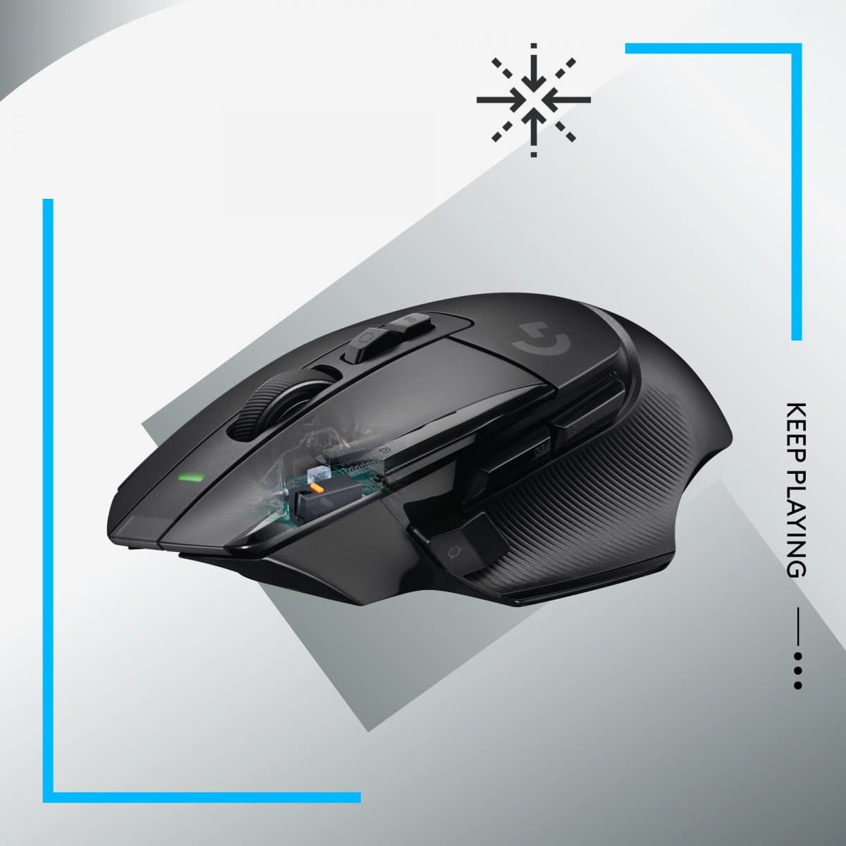 Logitech G G502 X LIGHTSPEED - Rato - óptico - 8 botões - sem fios - 2.4 GHz - recetor USB Logitech LIGHTSPEED - preto — miniatura 3