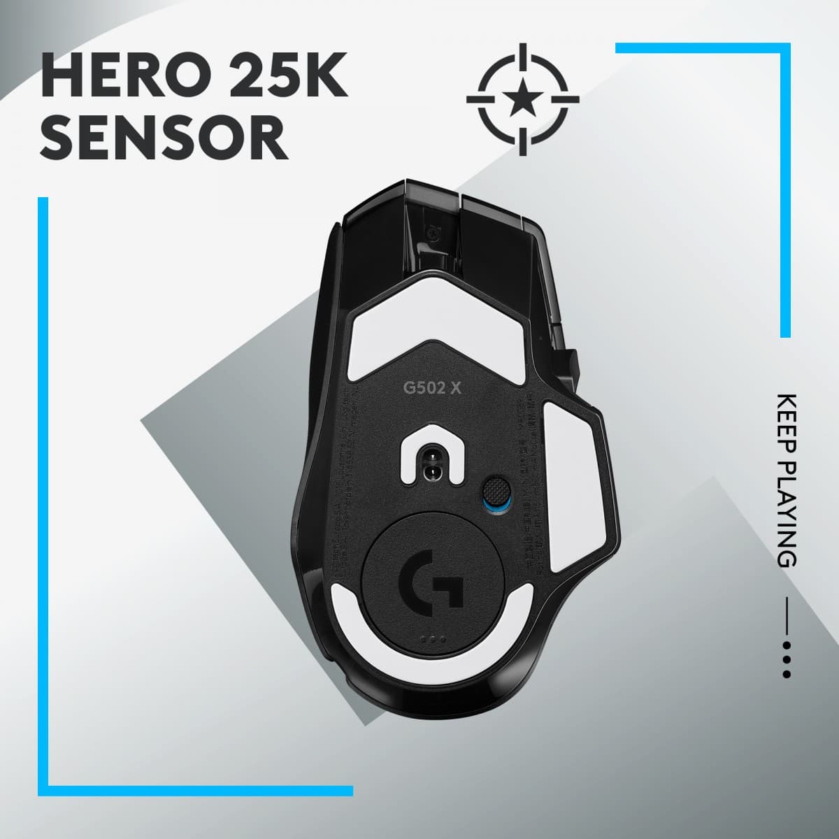 Logitech G G502 X LIGHTSPEED - Rato - óptico - 8 botões - sem fios - 2.4 GHz - recetor USB Logitech LIGHTSPEED - preto — miniatura 5
