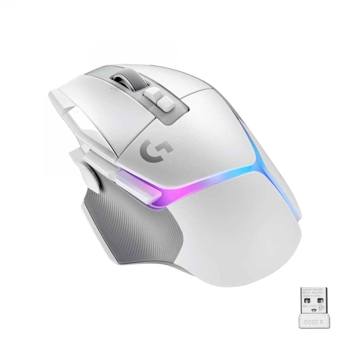 Logitech G G502 X PLUS - Rato - óptico - 11 botões - sem fios - 2.4 GHz - recetor USB Logitech LIGHTSPEED - branco, miniatura 1