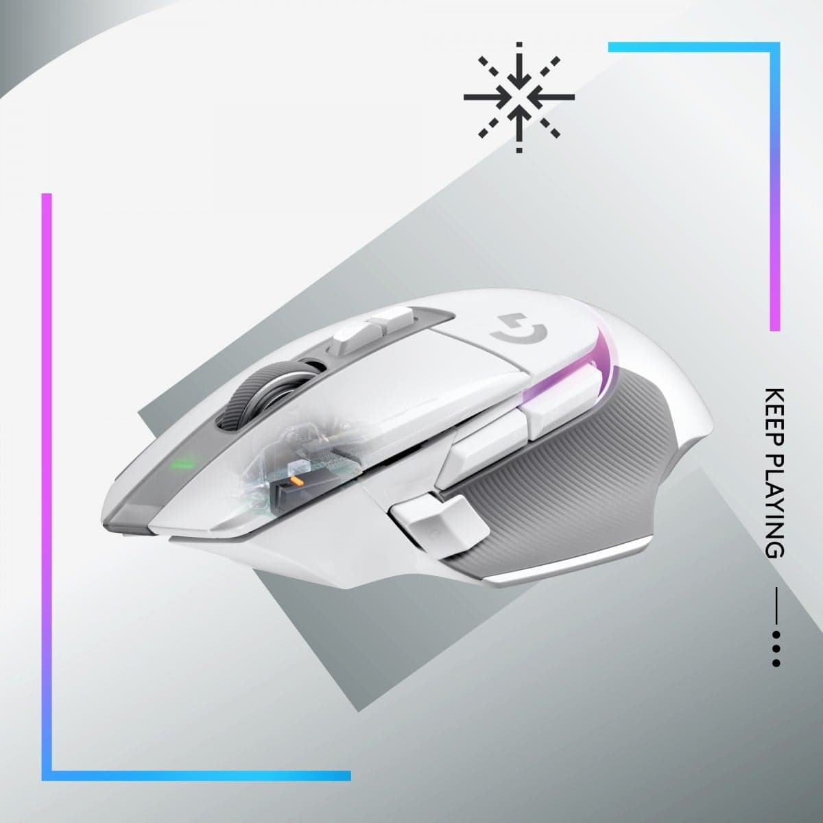 Logitech G G502 X PLUS - Rato - óptico - 11 botões - sem fios - 2.4 GHz - recetor USB Logitech LIGHTSPEED - branco, miniatura 2