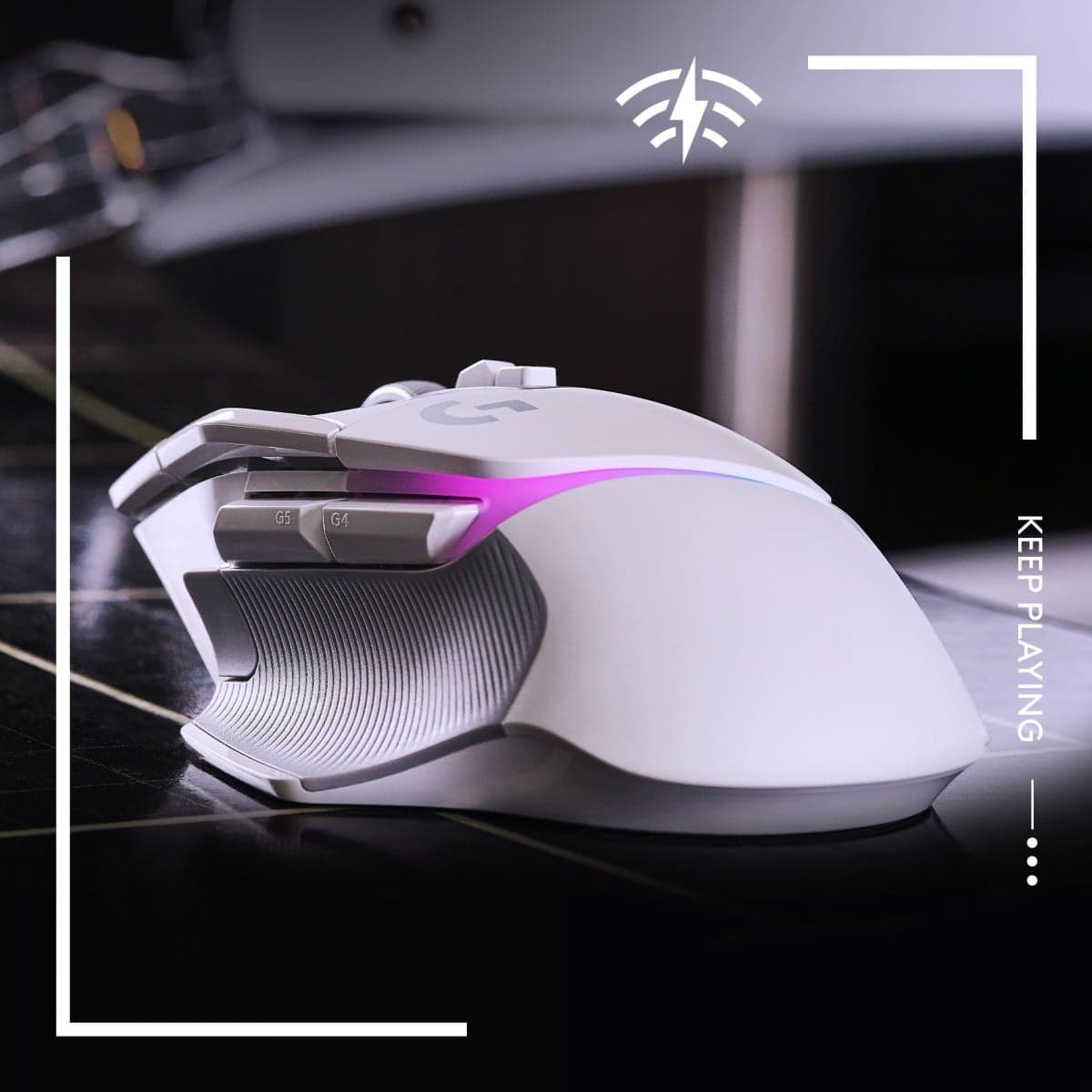 Logitech G G502 X PLUS - Rato - óptico - 11 botões - sem fios - 2.4 GHz - recetor USB Logitech LIGHTSPEED - branco, miniatura 3