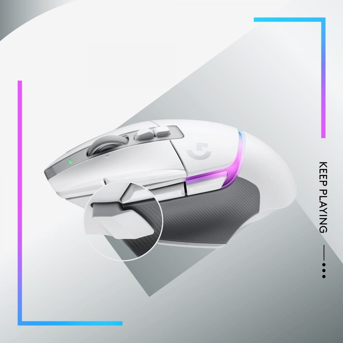 Logitech G G502 X PLUS - Rato - óptico - 11 botões - sem fios - 2.4 GHz - recetor USB Logitech LIGHTSPEED - branco, miniatura 6