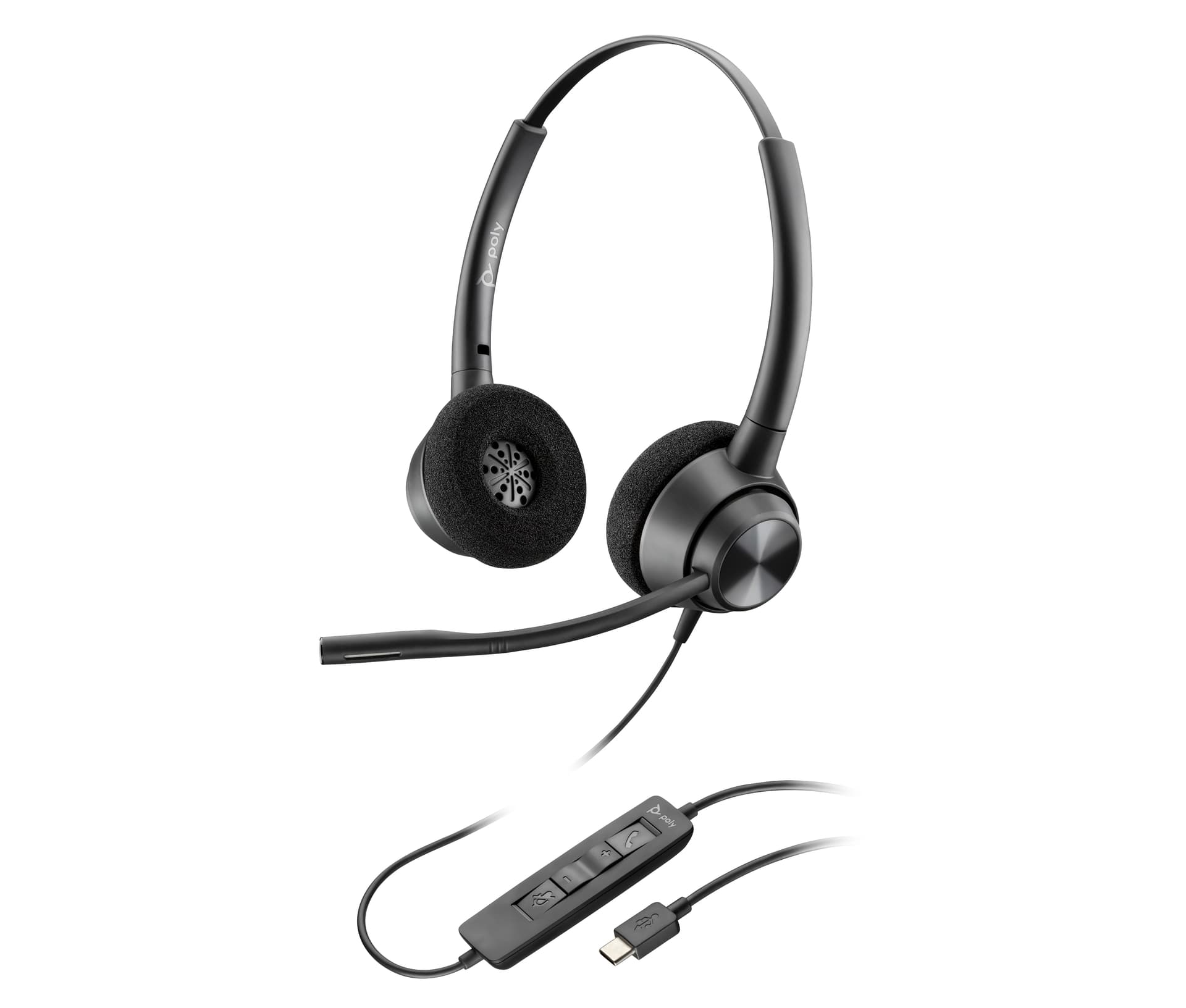 HP Poly Headset estéreo Poly EncorePro 320 com USB-C (TAA) — miniatura 3