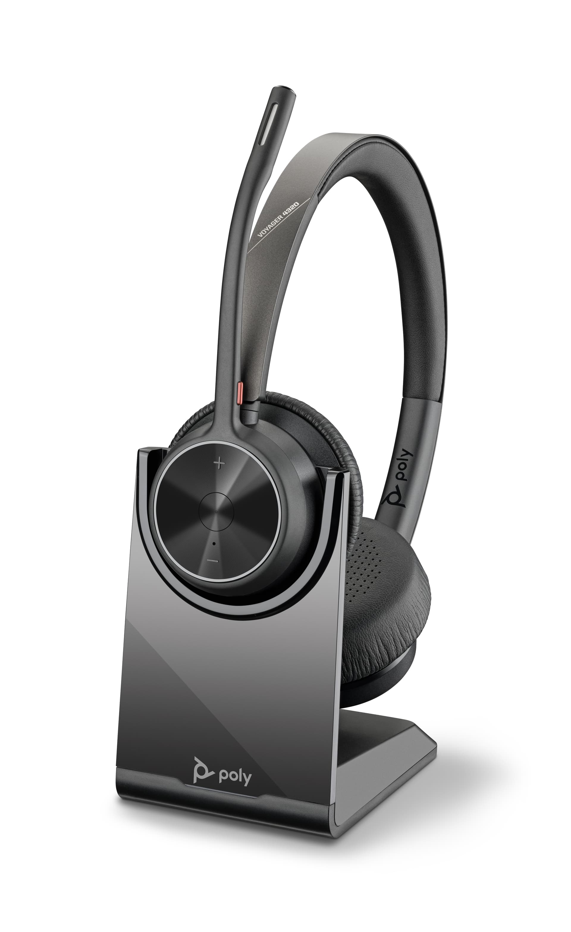 HP Poly Headset estéreo Poly Voyager 4320 UC com USB-A + Adaptador USB-A BT700 + Base de carregamento — miniatura 1