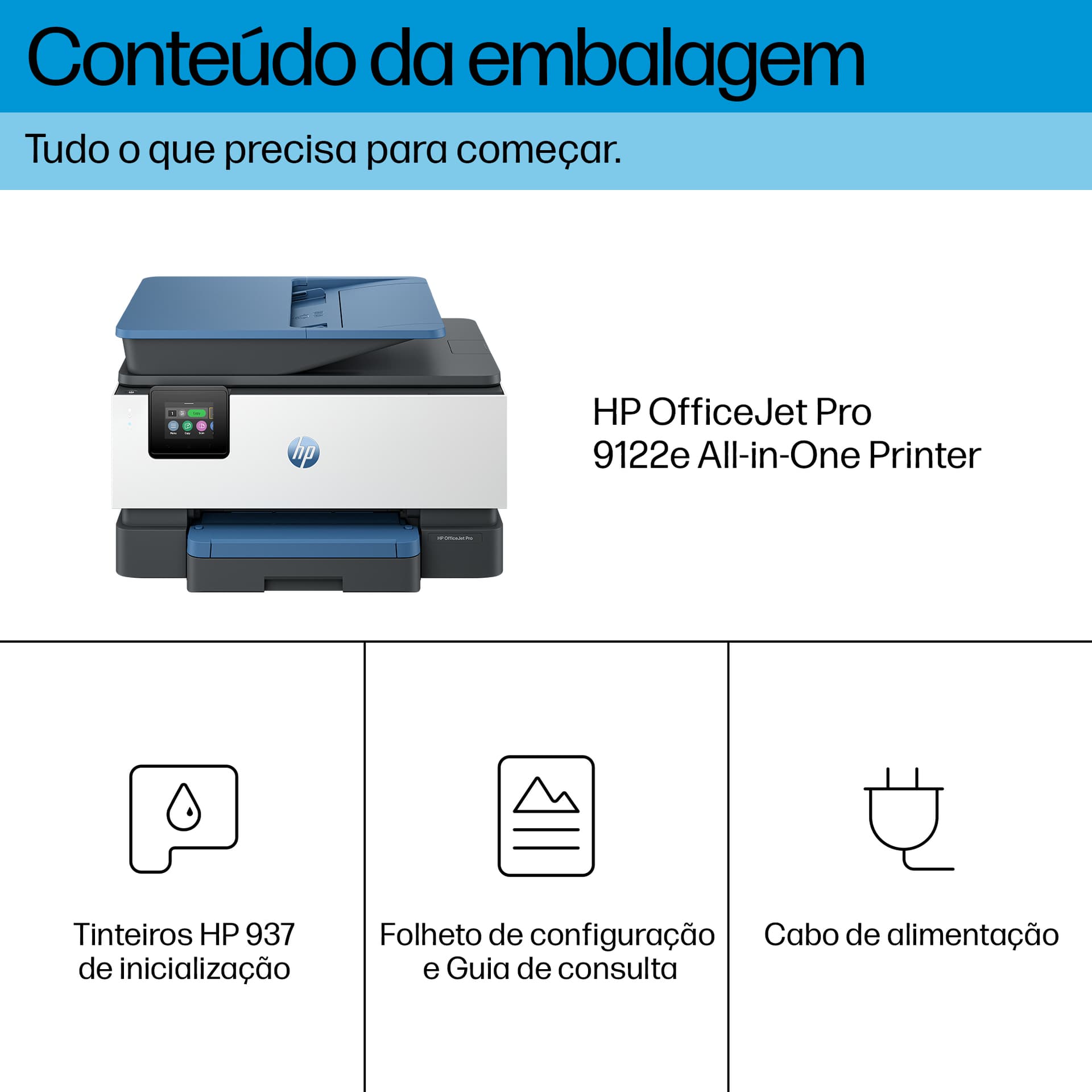 HP OfficeJet Pro 9122e Sem fios All-in-One Cor Impressora, Instant Ink; Impressão frente e verso — miniatura 5
