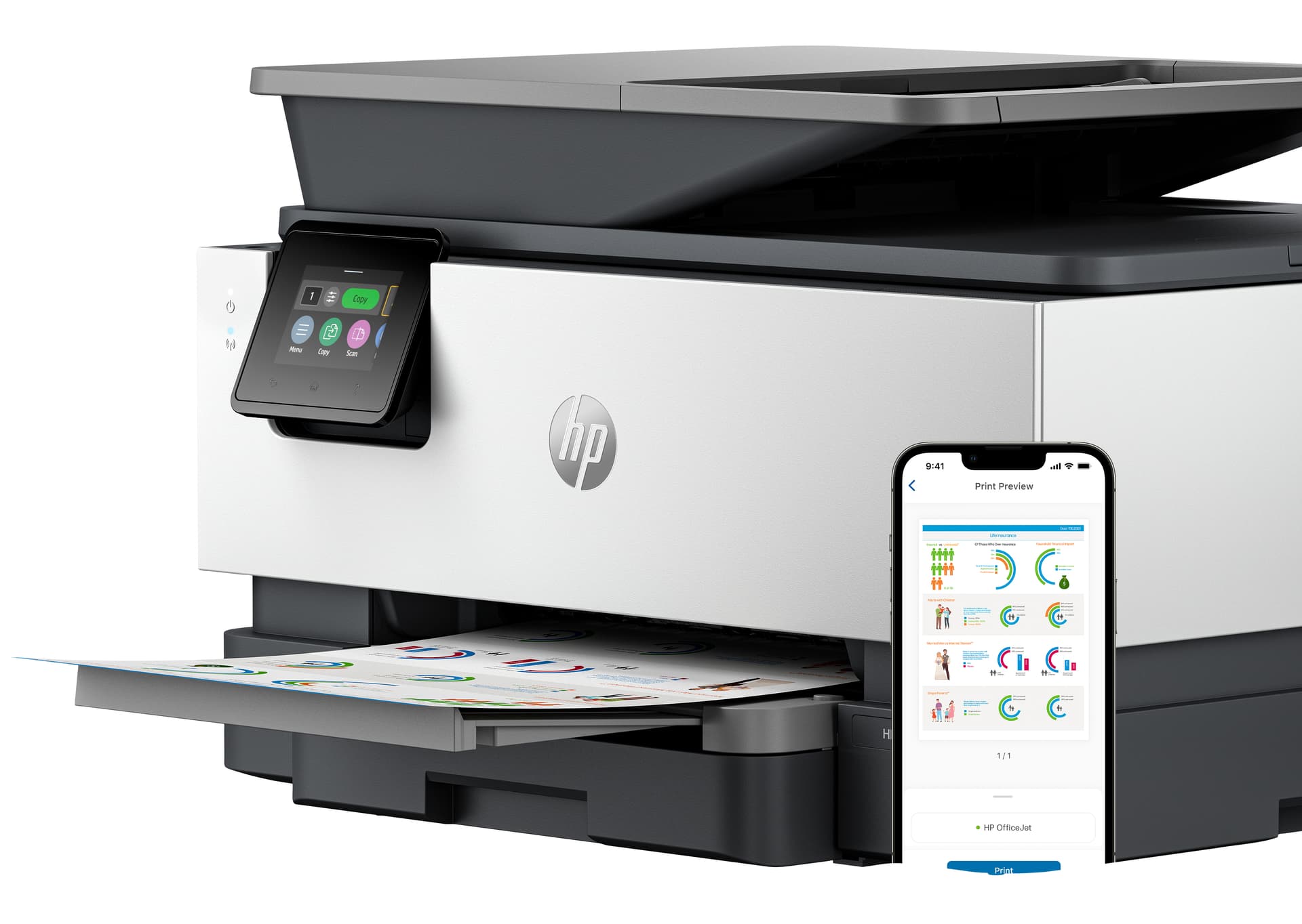 HP OfficeJet Pro 9122e Sem fios All-in-One Cor Impressora, Instant Ink; Impressão frente e verso — miniatura 10