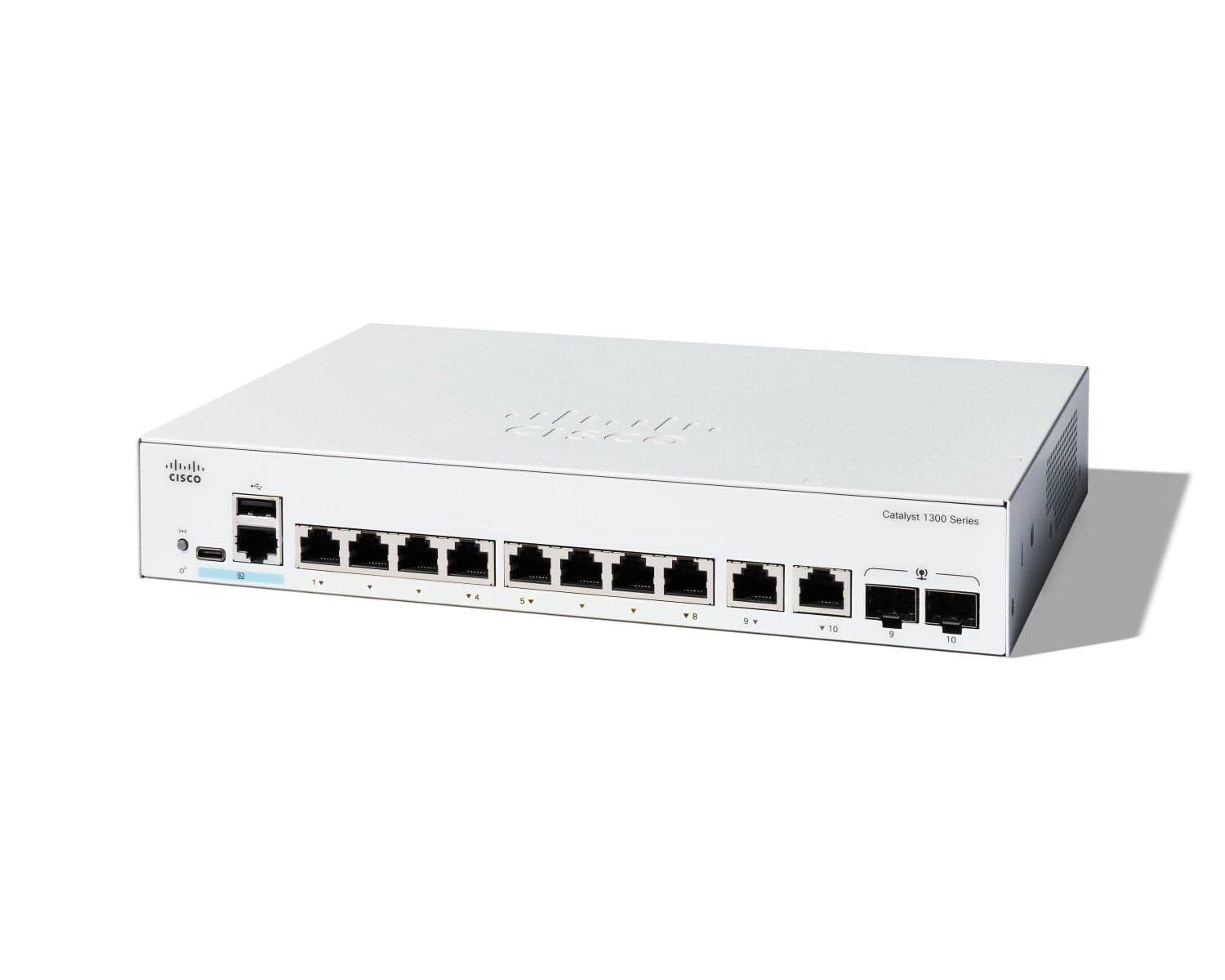 Cisco Catalyst 1300-8T-E-2G - Interruptor - L3 - Administrado - 8 x 10/100/1000Base-T + 2 x combo Gigabit SFP/RJ-45 - montável em trilho — miniatura 1
