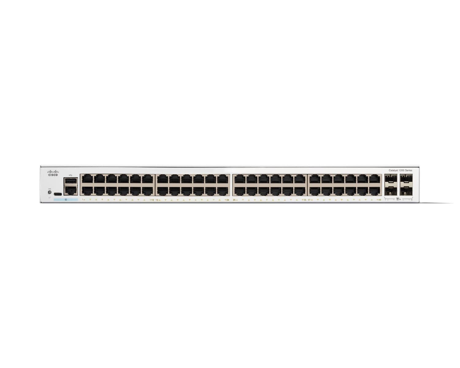 Cisco Catalyst 1200-48T-4X - Interruptor - L3 - inteligente - 48 x 10/100/1000Base-T + 4 x 10 Gigabit SFP+ - montável em trilho — miniatura 2