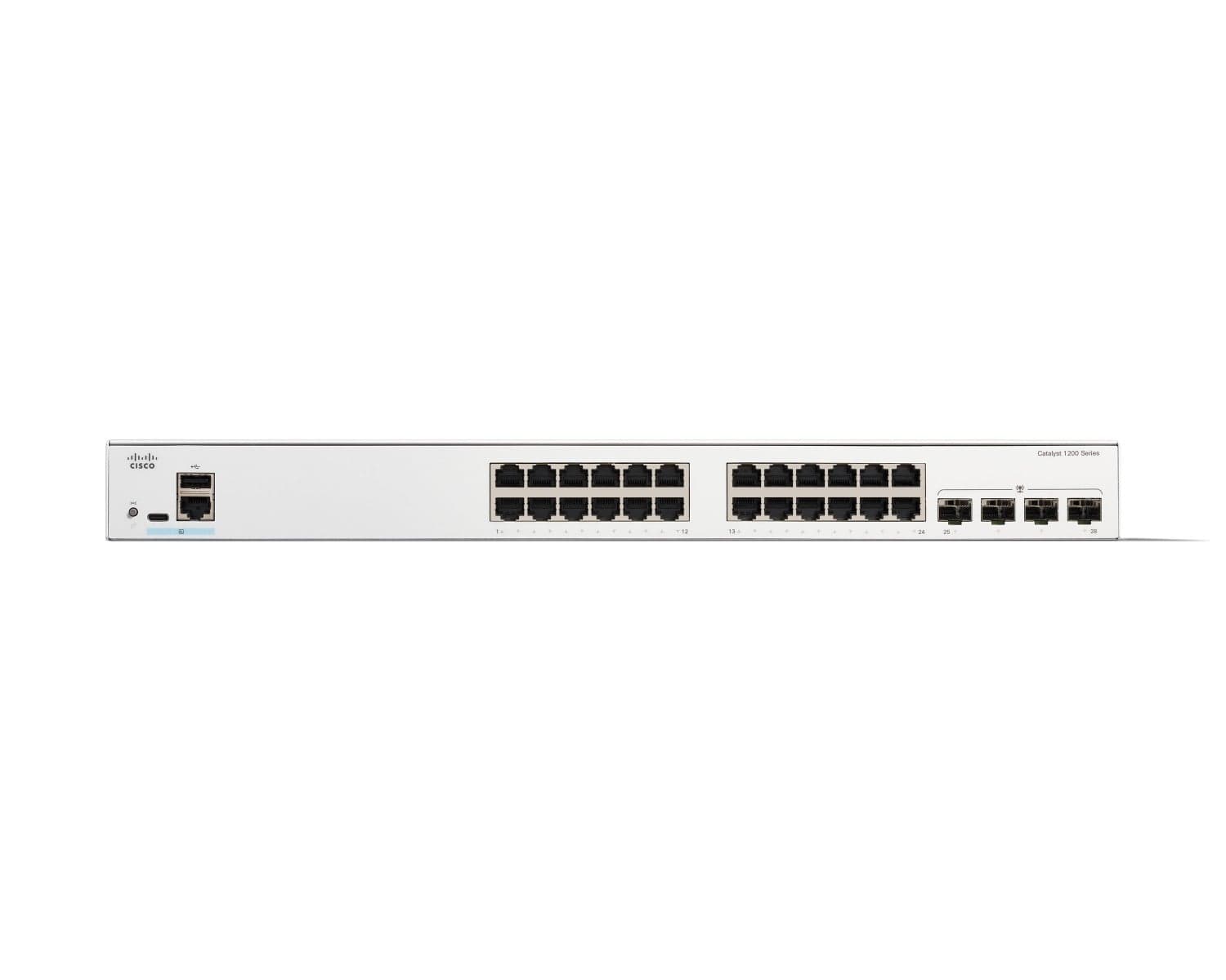 Cisco Catalyst 1200-24T-4G - Interruptor - L3 - inteligente - 24 x 10/100/1000 + 4 x Gigabit SFP - montável em trilho — miniatura 2