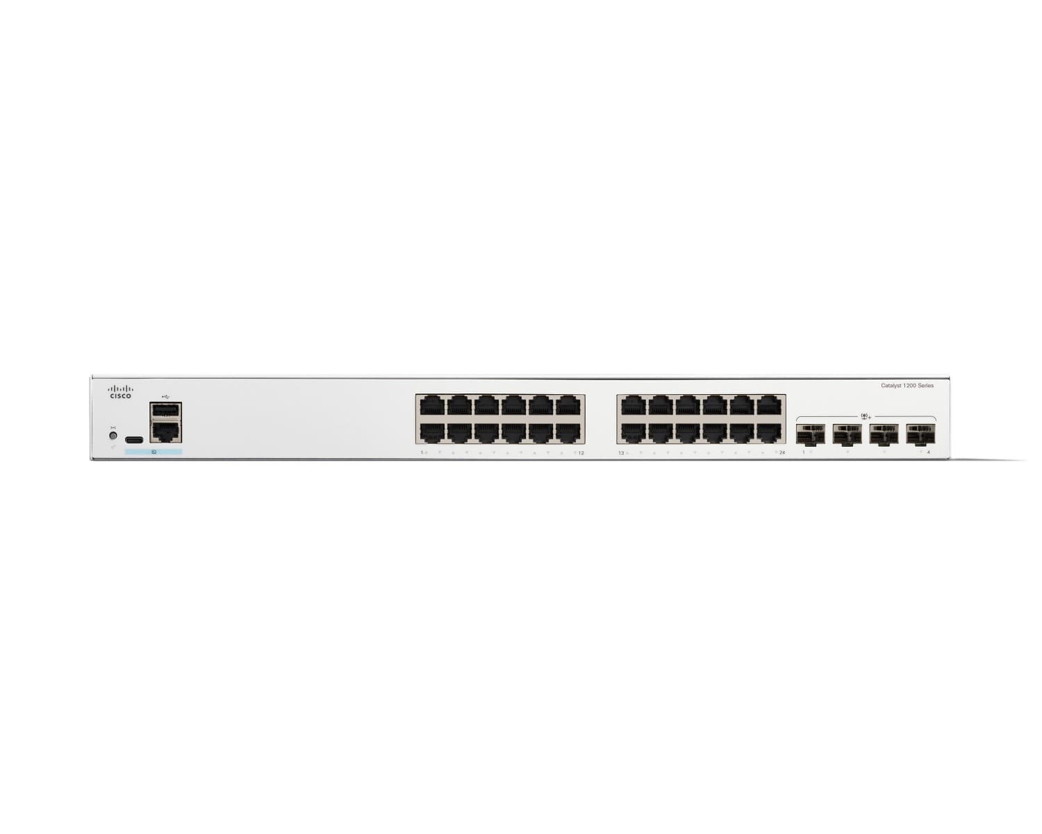 Cisco Catalyst 1200-24T-4X - Interruptor - L3 - inteligente - 24 x 10/100/1000 + 4 x 10Gb Ethernet SFP+ - montável em trilho — miniatura 2