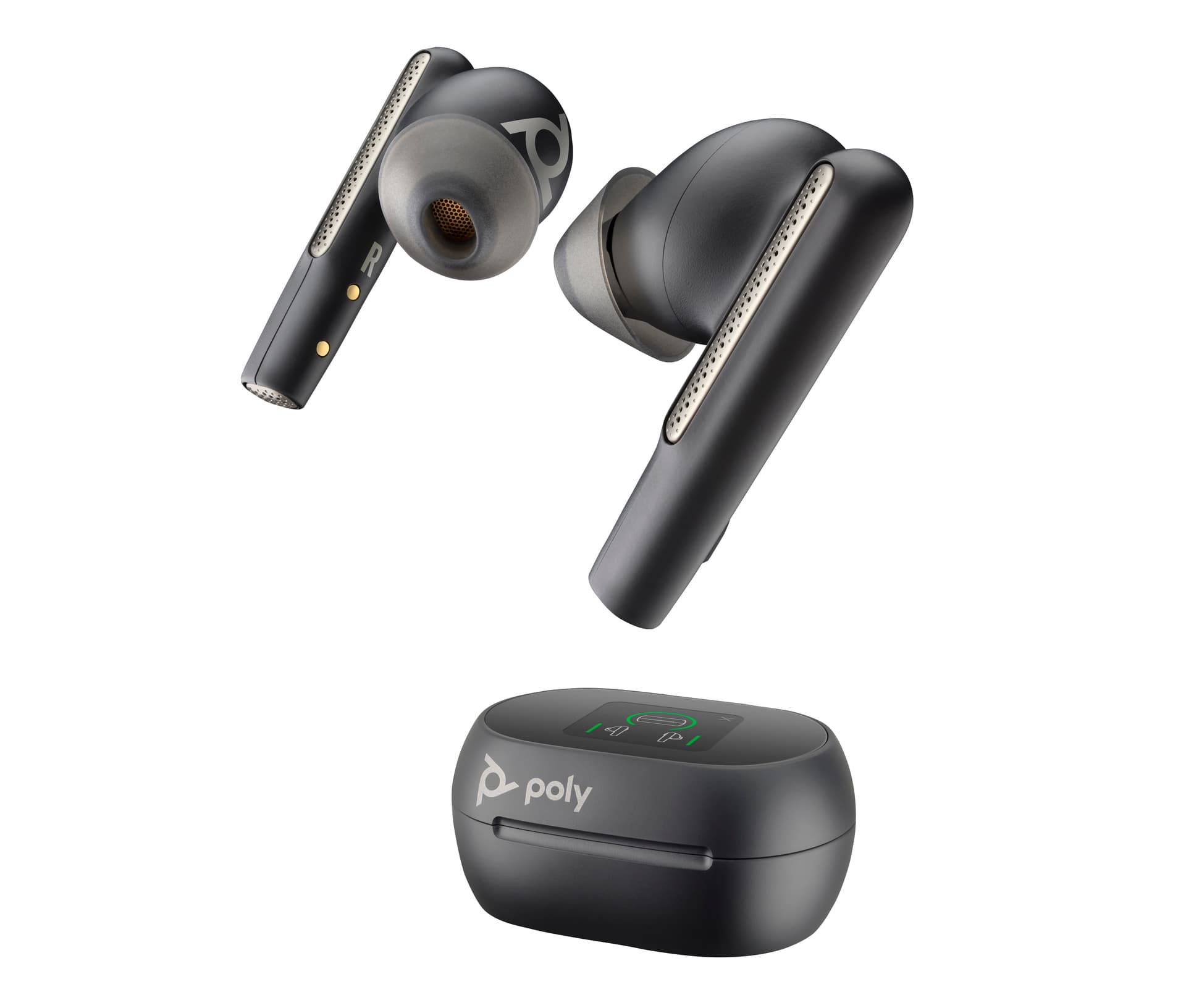 HP Poly Auriculares Poly Voyager Free 60+ UC M (Preto Carbono) + Adaptador USB-C BT700 + Caixa de carregamento com ecrã tátil — miniatura 1